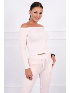 Sada s dvojitými pruhy pudrově růžové barvy