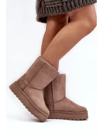 Dámské zimní boty s tmavě béžové model 21635529 - Boto Dámské zimní boty s tmavě béžové model 21635529 - Boto