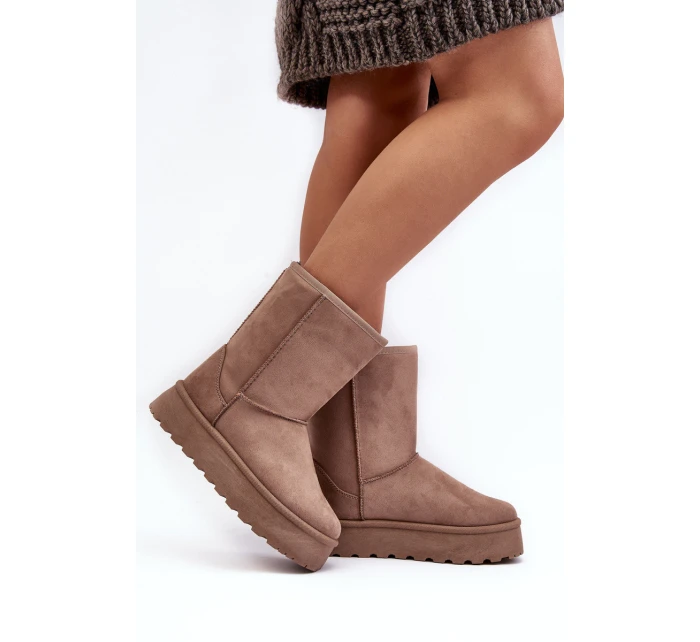 Dámské zimní boty s tmavě béžové model 21635529 - Boto Dámské zimní boty s tmavě béžové model 21635529 - Boto