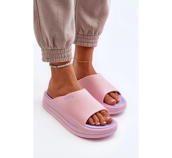 Dámské módní pantofle Big Star model 21652616 Světle růžové - Big Star Shoes Dámské módní pantofle Big Star model 21652616 Světle růžové - Big Star Shoes