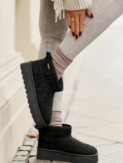 Sněhule se zdobením na platformě Big Star OO274A105 černé