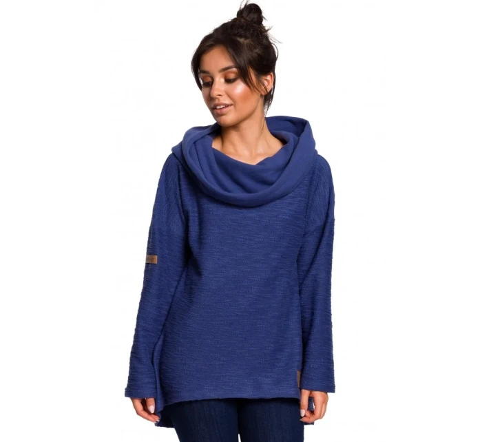 B131 Svetr s vysokým límcem - indigo