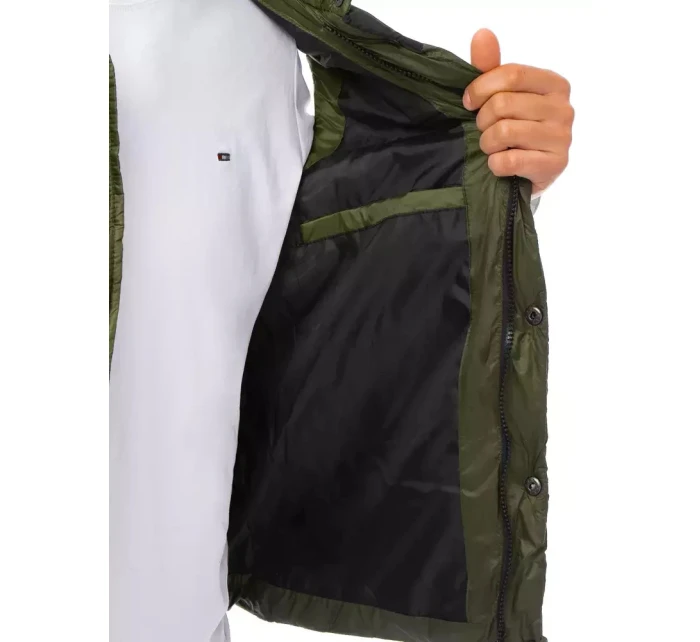 Pánská vesta s kapucí zelená FashionStreet TX3935