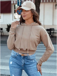TRENDHOOD dámská mikina s kapucí světle hnědá FashionStreet BY1311