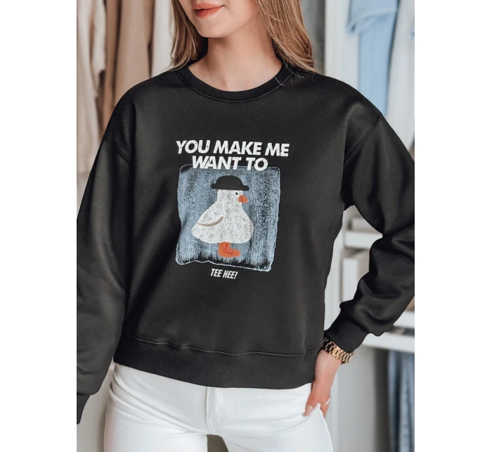 Dámská oversize mikina s potiskem černá Dstreet model 21988097 - FashionStreet