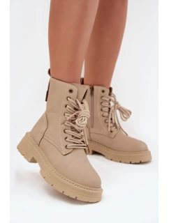 Dámské Botky Workery Na Zip Béžové model 21706908 - Boto