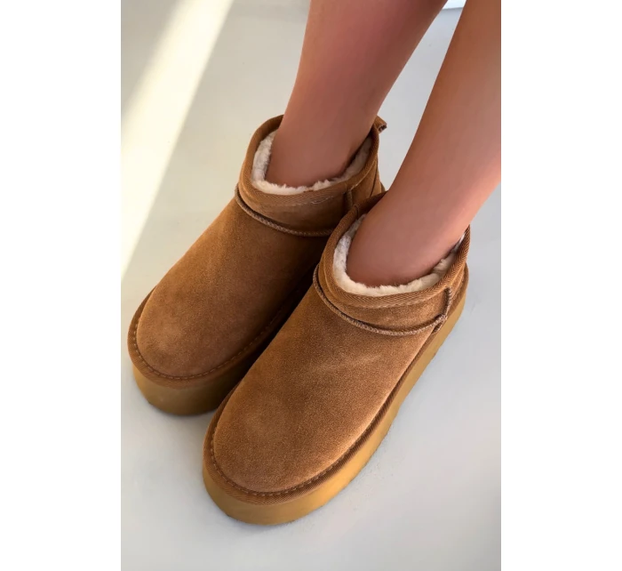 Dámské sněhule z přírodního semiše Camel model 21821905 - Boto