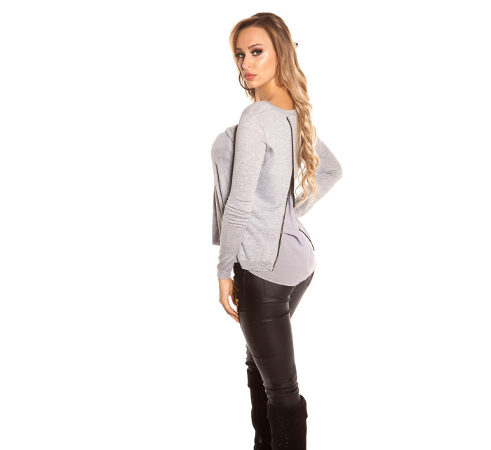 Trendy Koucla 2in1 pullover with mullet cut
