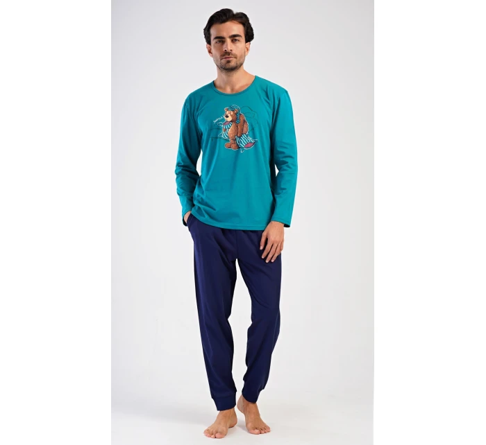 Pánské pyžamo dlouhé Méďa Ospalec
