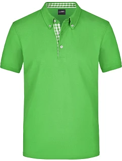 Daiber JN 964 Pánské piqué polo button-down 02.0964 lime green/lime green/white