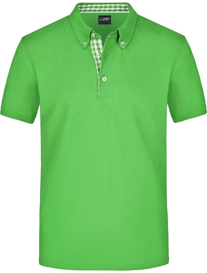Daiber JN 964 Pánské piqué polo button-down 02.0964 lime green/lime green/white Daiber JN 964 Pánské piqué polo button-down 02.0964 lime green/lime green/white