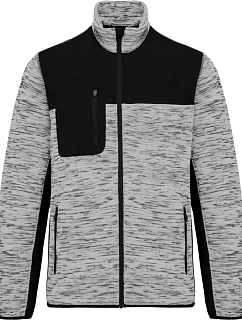 Pánská pracovní pletená fleecová bunda 20. light grey melange/black model 22448888 - WK