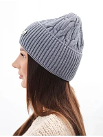 Dámská čepice z viskózy s žebrovaným vzorem grey