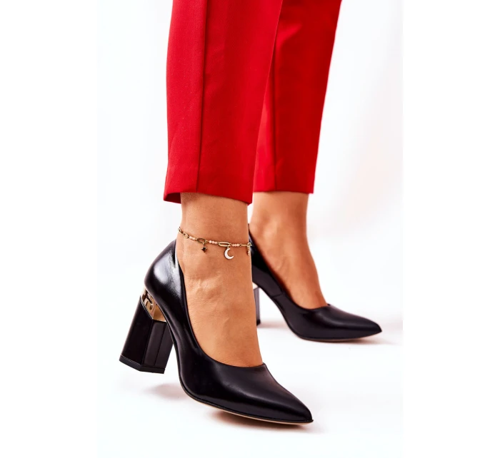 Kožené lodičky Lewski 3117 Černé Kožené lodičky Lewski 3117 Černé