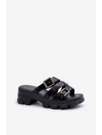 Dámské Sandály Na Nízkém Podpatku  Černé model 21661798 - Zaxy