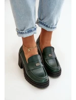 model 21669241 Elegantní dámské polobotky na podpatku přírodní kůže tmavě zelené - Zazoo model 21669241 Elegantní dámské polobotky na podpatku přírodní kůže tmavě zelené - Zazoo