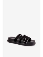 Dámské Pantofle S Dekorací Na Platformě Černé model 21703952 - Boto Dámské Pantofle S Dekorací Na Platformě Černé model 21703952 - Boto