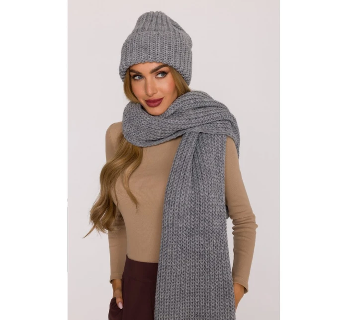 model 21417256 Žebrovaná šála šedá - Moe model 21417256 Žebrovaná šála šedá - Moe