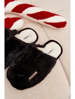 Dámské huňaté pantofle – černé Belinna Dámské huňaté pantofle – černé Belinna