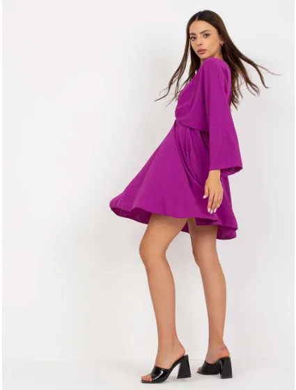 Tmavě fialové minišaty model 20266994 - FPrice Tmavě fialové minišaty model 20266994 - FPrice