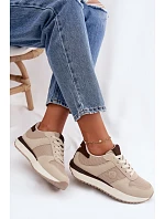 Dámské tenisky na platformě Big Star TT274275 Béžové Dámské tenisky na platformě Big Star TT274275 Béžové