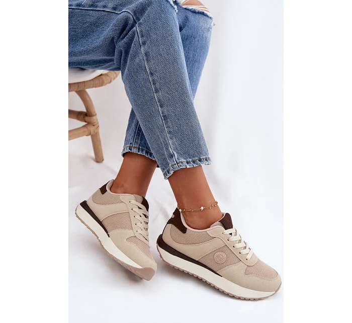 Dámské tenisky na platformě Big Star TT274275 Béžové Dámské tenisky na platformě Big Star TT274275 Béžové