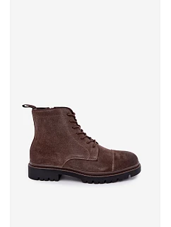 Pánské kožené semišové obuv Big Star hnědé model 22386513 - Big Star Shoes