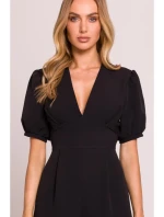 M852 Kombinéza s puff rukávy - černá