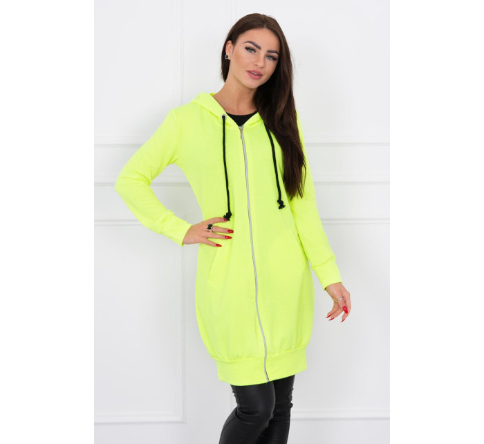 Šaty s kapucí a kapucí žluté neonové barvy