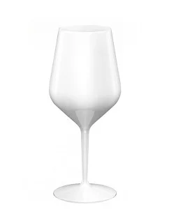 Bílá nerozbitná plastová sklenice na víno 470 ml 6pack