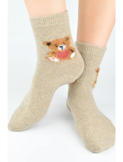 PONOŽKY S VLNĚNÝM MEDVÍDKEM SW018 PONOŽKY S VLNĚNÝM MEDVÍDKEM SW018