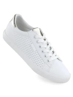 Dámské nízké tenisky ažurové z eko kůže bílé model 21906616 - Big Star