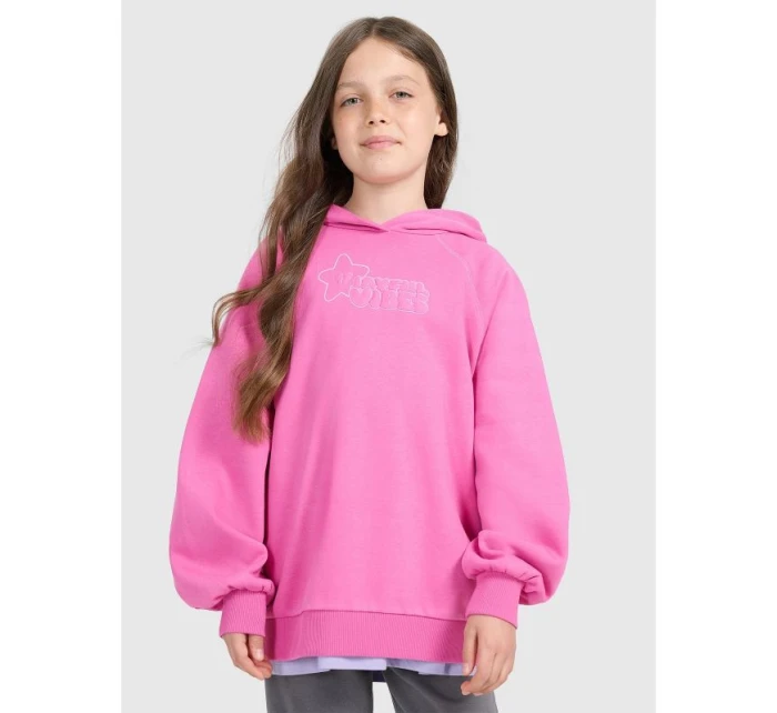 Dívčí nepruhovaná mikina s kapucí 4F 4FJRAW25TSWSF2439-54S