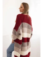 Dámský kardigan s vlnou v  bordový model 21264654 - K-Fashion