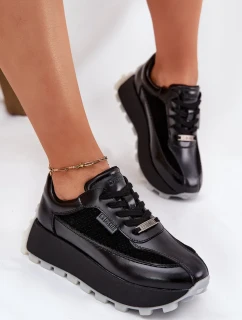 Dámské kožené tenisky na platformě Big Star HI-POLY SYSTEM – černé