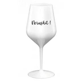 NERUSHIT! - biely nerozbitný pohár na víno 470 ml