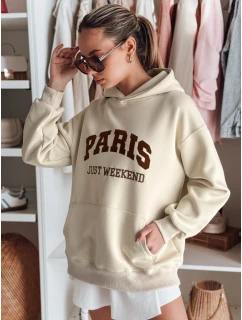 Dámská oversize mikina PARISSIA béžová FashionStreet BY1457