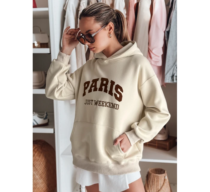 Dámská oversize mikina PARISSIA béžová FashionStreet BY1457