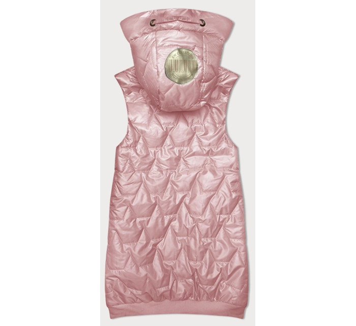 Růžová dámská vesta se lemem na spodním  model 19699823 - S'WEST