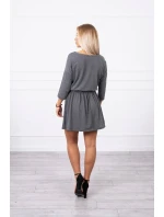 Flitrové šaty s kapsami v grafitové barvě