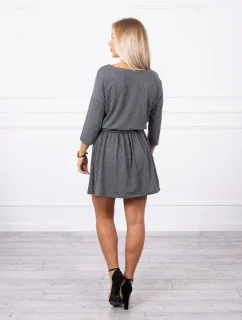 model 18743330 šaty s kapsami v grafitové barvě - K-Fashion