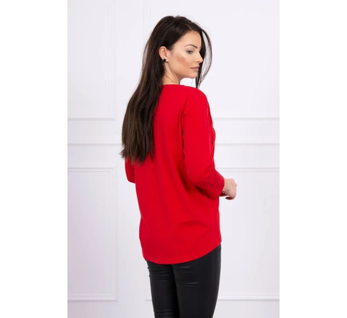 Halenka s 3D model 18743898 krajková červená - K-Fashion Halenka s 3D model 18743898 krajková červená - K-Fashion