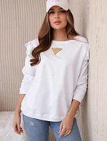 Bavlněná halenka s volánky na ramenou bílý