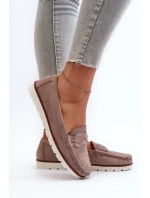 Dámské Mokasíny Z Semiše Tmavě Béžové model 21661255 - EVENTO