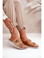 Dámské Pohodlné Sandały S Přezkami Hnědé model 21667972 - Inblu