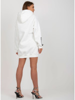Ecru mini mikinové šaty s kapucí