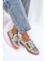 Dámské kožené polobotky Maciejka – světle zelené