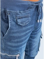 Pánské džínové bojové tepláky námořnická modř FashionStreet UX3998