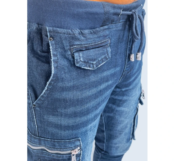 Pánské džínové bojové tepláky námořnická modř FashionStreet UX3998