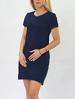Tmavě modré trapézové šaty (435ART)
